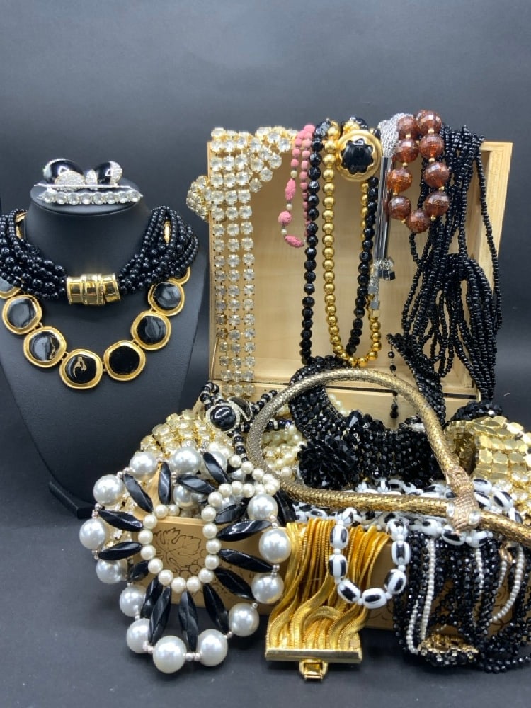 Estate Compiled Vintage Jewelry Necklaces, Belts, Earrings Etc. (1 of 12)