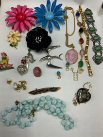 Vintage Estate Compiled Costume Jewelry Group