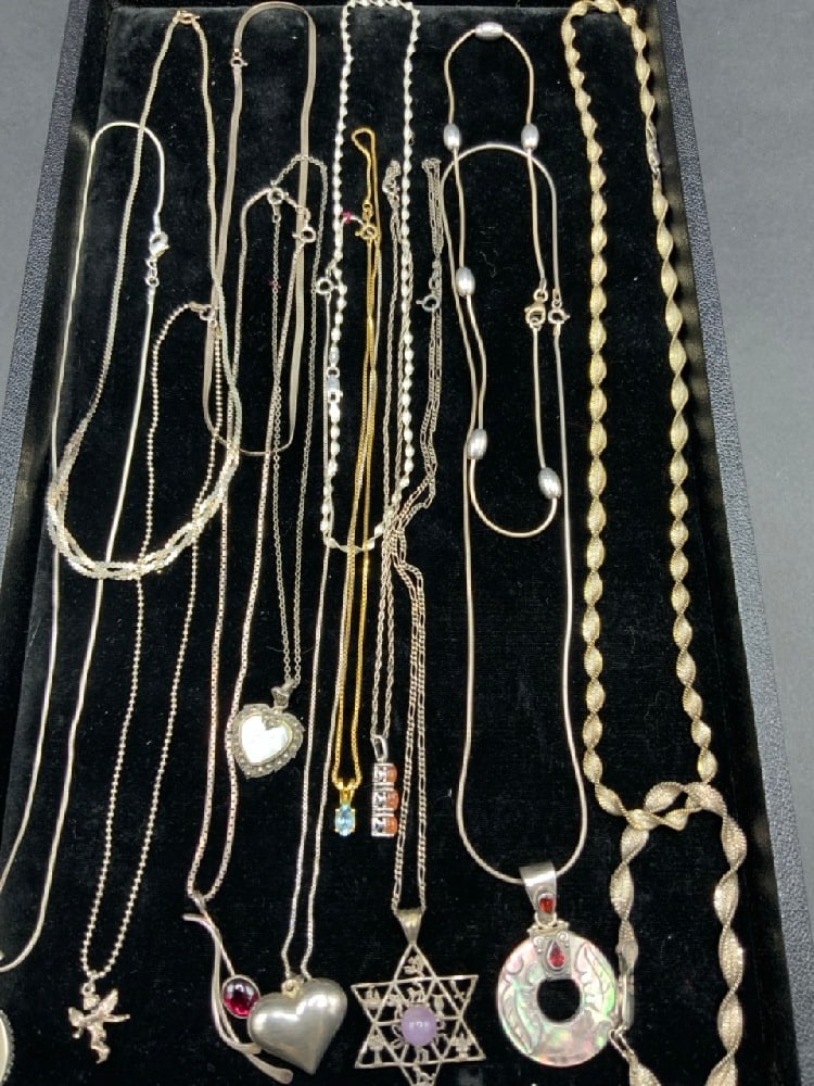 Fifteen (15) Sterling Silver Necklaces (1 of 3)