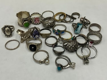 Thirty-One (31) Sterling Silver Rings
