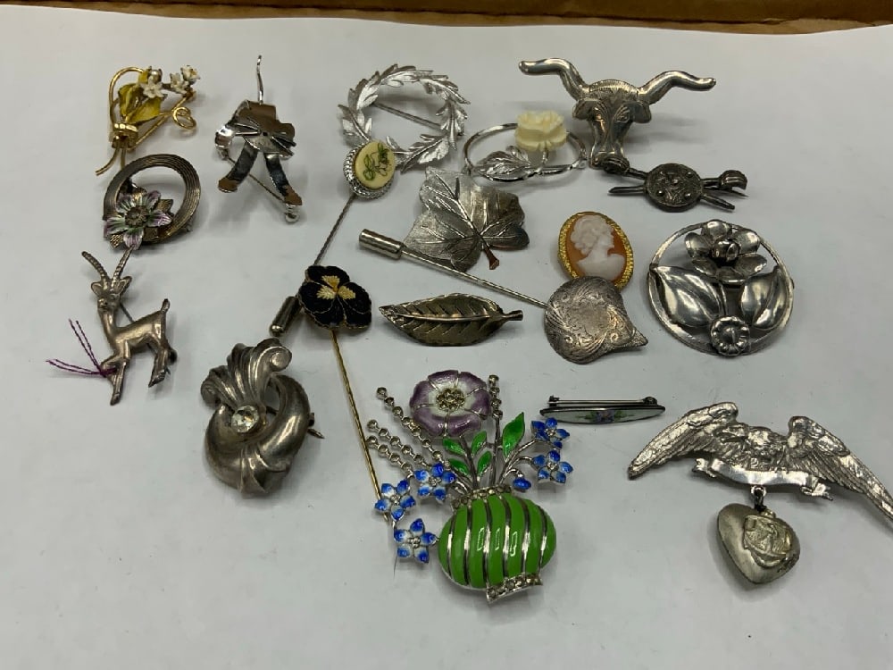 Vintage Sterling Silver Brooch/Pin Lot (1 of 4)
