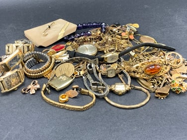 Estate Compiled Gold Filled, Gold Plate, Rolled Gold, And Gold Overlay