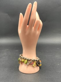 Sterling Silver Signed Brown County Charm Bracelet