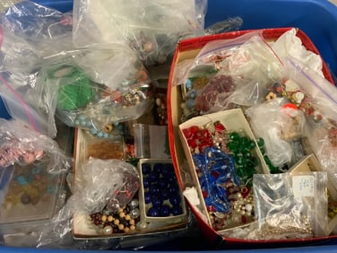 Large Craft Jewelry Lot - Glass Beads, Murano, Richellie, Laguna, Sterling Silver