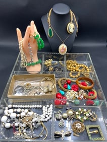 Mixed Vintage Costume Jewelry Lot - Sterling Silver, Sarah Cov, U.S. Navy, B.S.K, D’ Joy