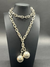 Heavy Taxco Sterling Silver Necklace by Miguel Melendez