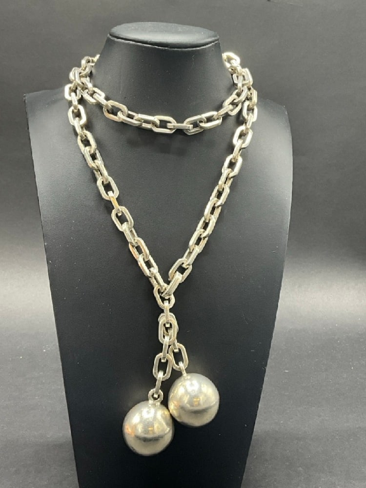 Heavy Taxco Sterling Silver Necklace by Miguel Melendez (1 of 6)