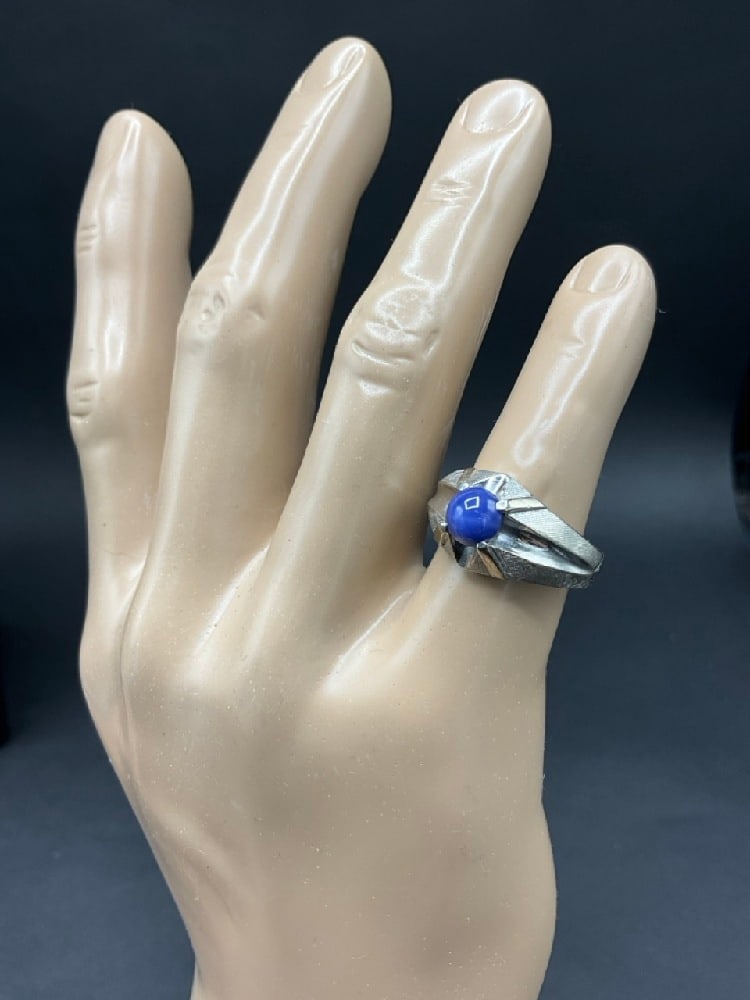 14K White Gold Men’s Star Sapphire Ring (1 of 4)