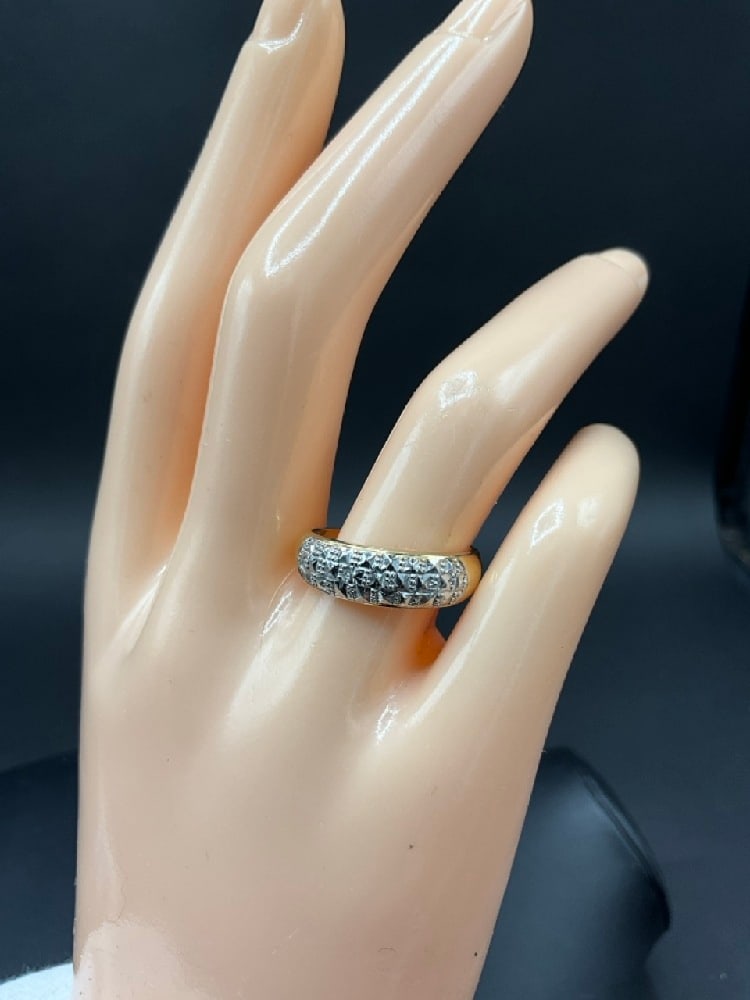 14K White and Yellow Gold Ring with Small Diamonds (1 of 5)