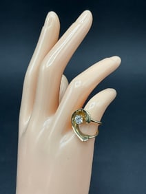 Modernist Style 14K Yellow Gold Ring