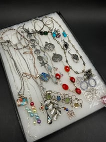 Compiled Sterling Silver Jewelry Group 250 grams
