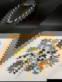 Compiled Vintage Costume Jewelry Group - Lisner, Weiss, Miracle