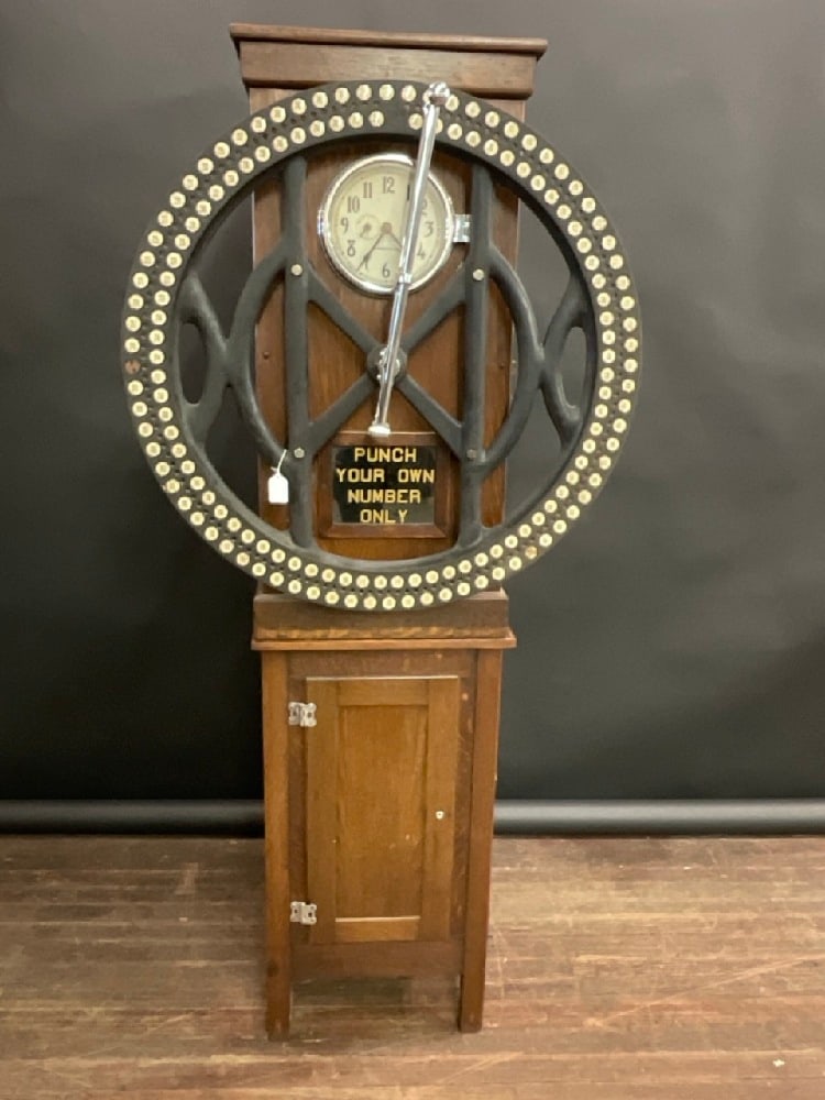 International Time Recording Punch Clock and Original Stand (1 of 6)