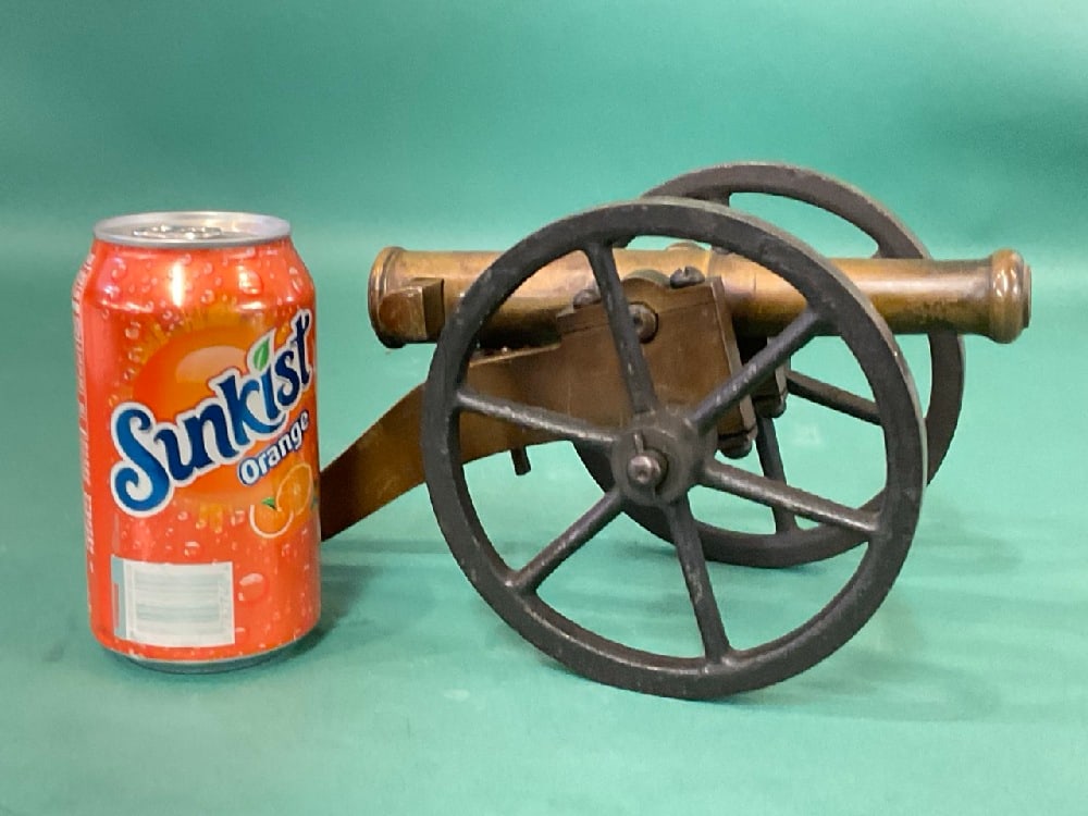 Small 19th C Breech Loading Bronze Model Cannon - 2