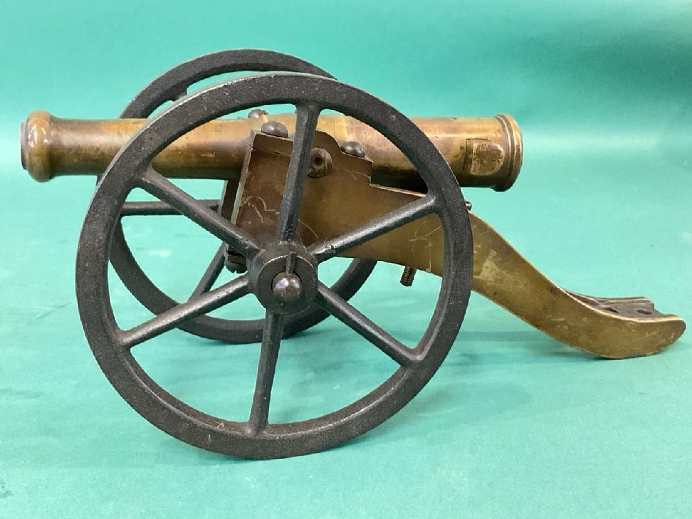 Small 19th C Breech Loading Bronze Model Cannon - 5