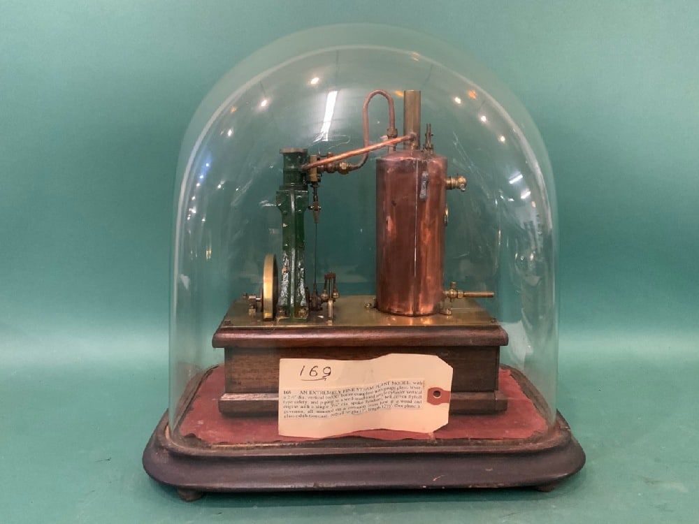 Antigue Steam Plant Model A.C Kay Maker 1889: Antigue Steam Plant Model A.C. Kay 1889 Maker in Glass Exhibition CaseDimensions: 13” H x 12 1/2” W andInv.107