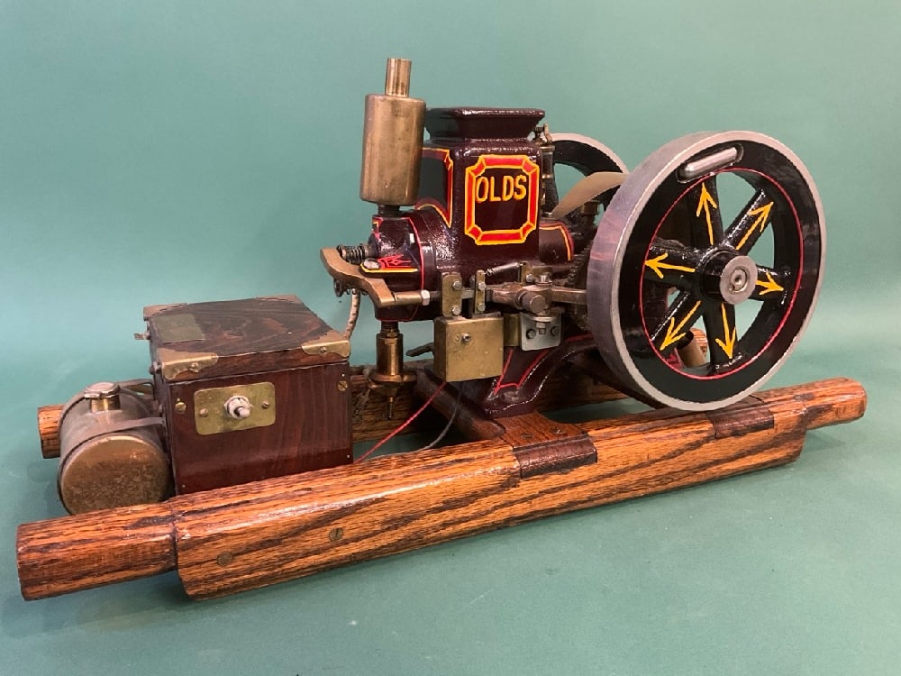 Scale Model of Olds Hit & Miss Engine on Oak Skids (1 of 7)