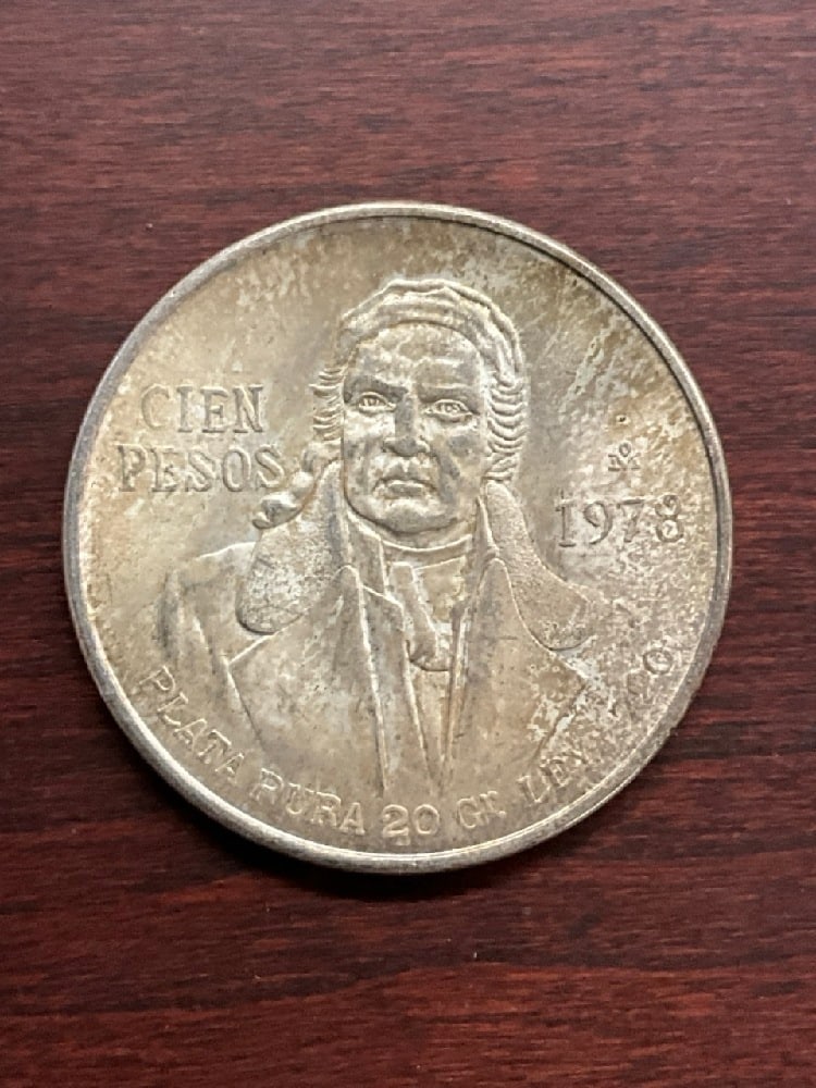 1978 Mexico 100 Pesos Silver Coin (1 of 2)