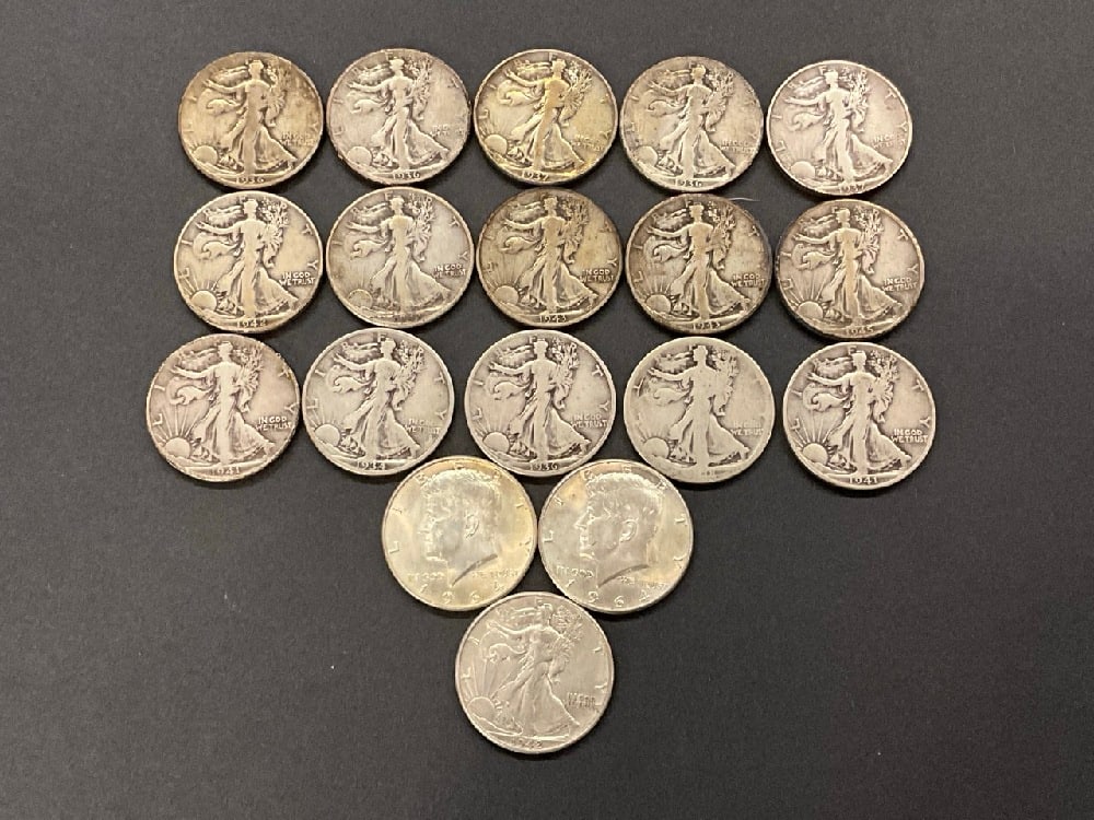 $9.00 Face Value 90% Silver US Half Dollars (1 of 5)