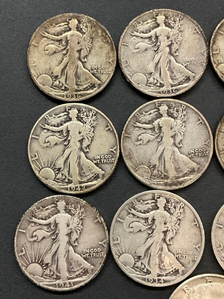 $9.00 Face Value 90% Silver US Half Dollars - 3