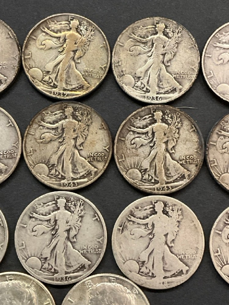 $9.00 Face Value 90% Silver US Half Dollars - 4