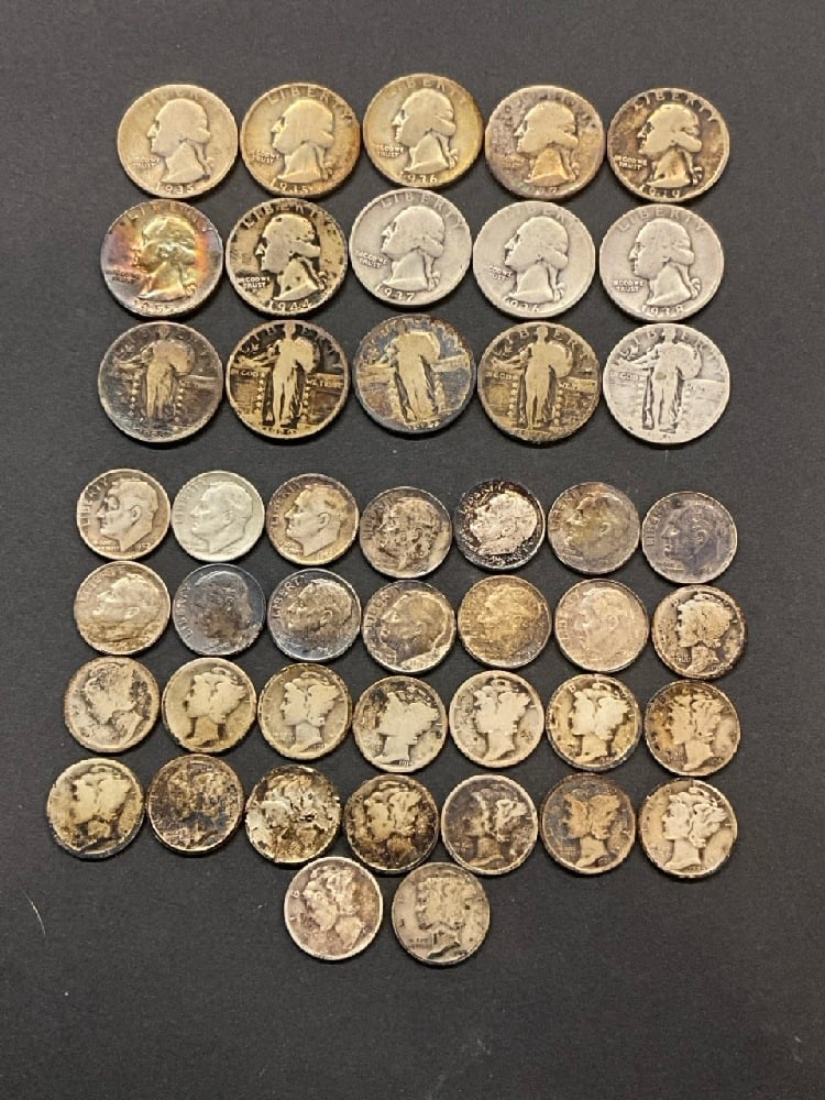 $6.75 Face Value 90% Silver US Quarters and Dimes (1 of 3)