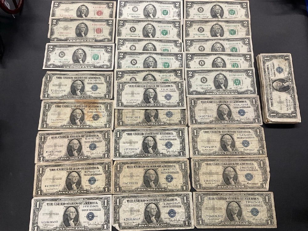 $85 Dollars Face Silver Certificates and FRN’S (1 of 6)
