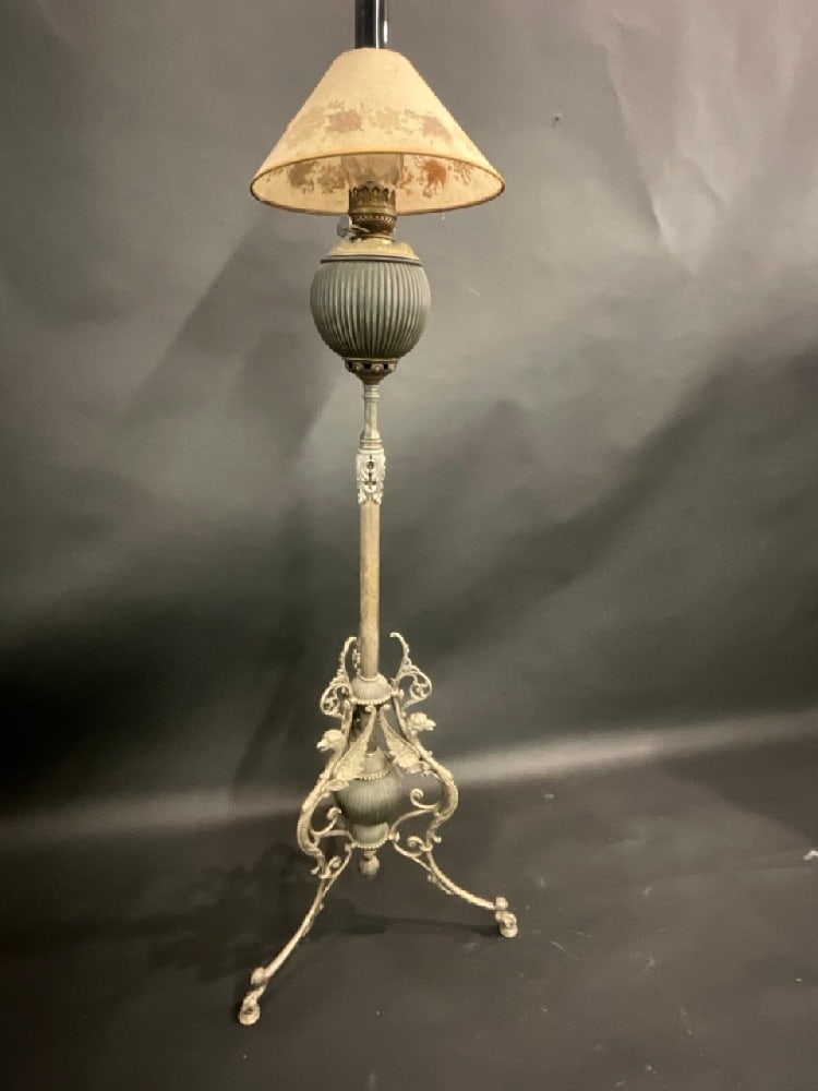 1890’s Victorian Bradley and Hubbard B&H Piano Oil Lamp w/ Nickel Finish (1 of 7)