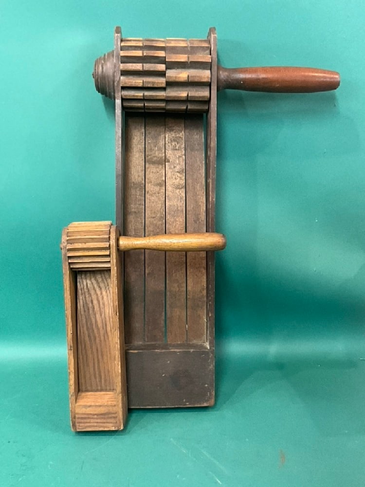 Two (2) Antique Wooden Fire Alarm Rattles: Two (2) Antique Wooden Fire Alarm Rattles.Dimensions: Lg - 19” x 12” x 3” Sm - 10” x 7 1/2” x 2”