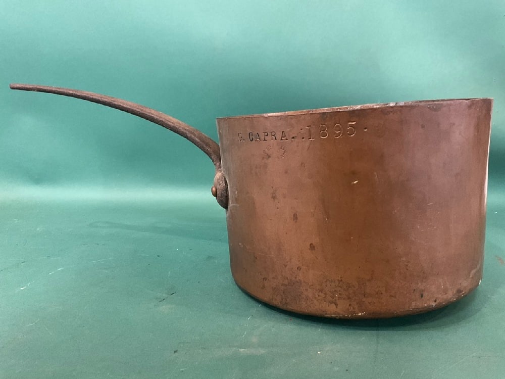 1895 G. Capra Large Copper Sauce Pot (1 of 5)