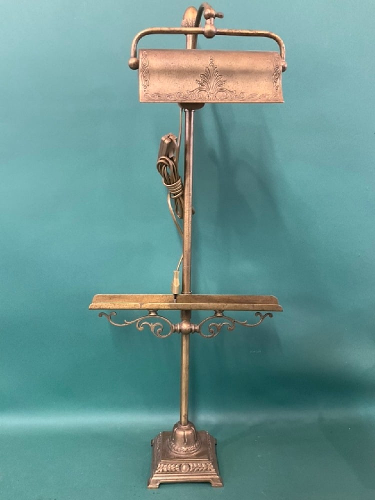 Vintage European Lighted Art Easel: Vintage European Lighted Art Easel. Table top size. European outlet. Will need rewiring or converter in US. Dimensions: 38” x 14” x 4” Inv. 142
