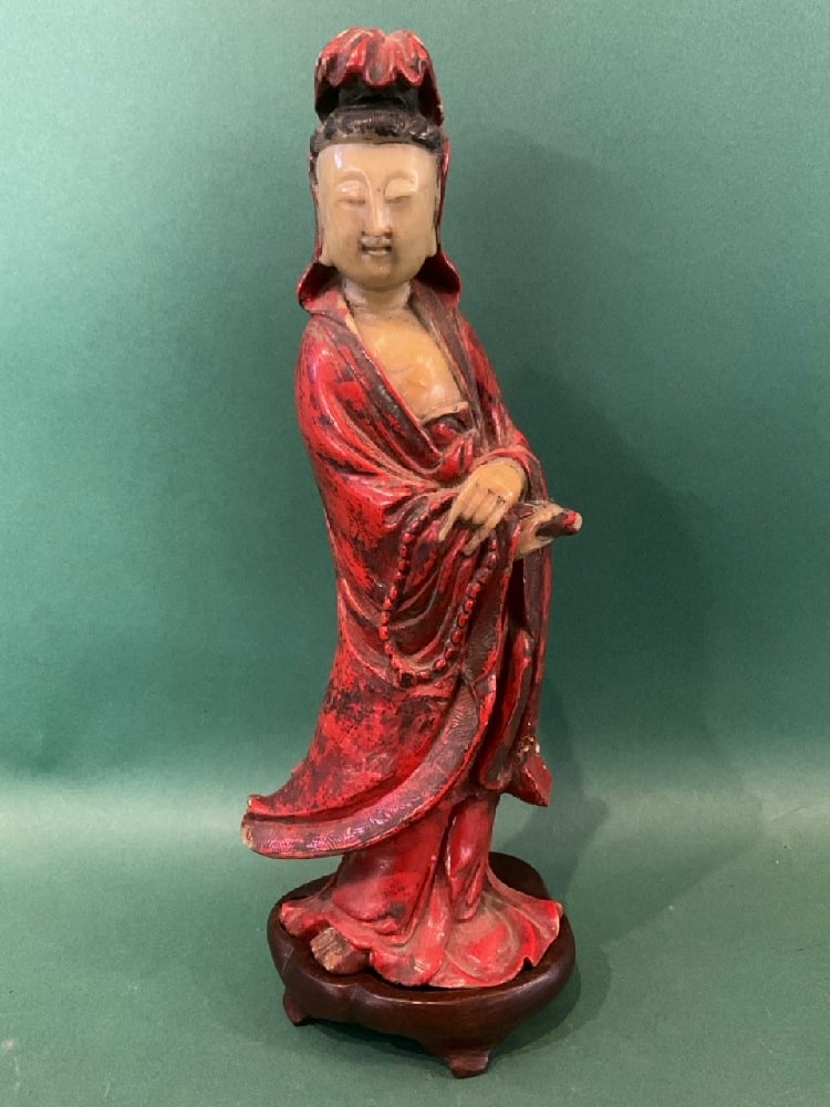 Chinese Soapstone Geisha Girl Statue (1 of 5)