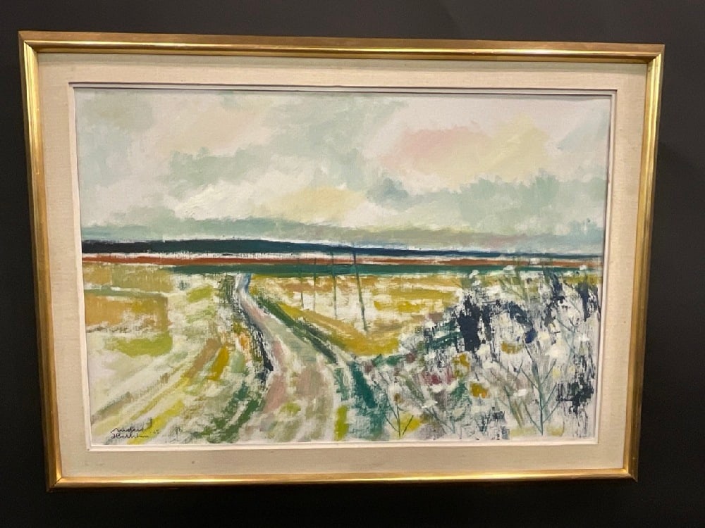 1960's Abstract Landscape Oil Painting: 1960's Abstract Landscape Oil Painting.Signed Anders HoustonDated: 1965Oil on Canvas.Dimensions: 19” x 28” and 25” x 34”