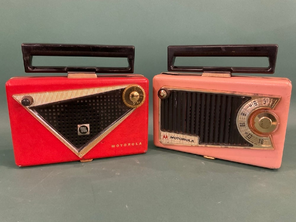Two 1950s Motorola Radios (55L3U): Two 1950s Motorola Radios (55L3U). Serial no. 13292 & 56 L3 - 17756. Untested. Dimensions: 9” x 10” x 2”