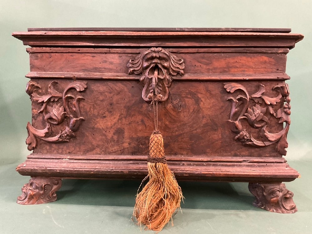 18th century Italian Carved Walnet Chest (1 of 7)