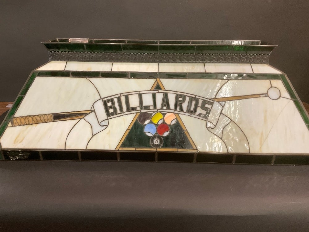 Billiards Slag Glass Pool Table Light Fixture (1 of 6)