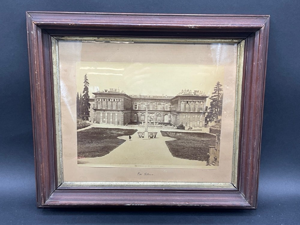 Pitti Palace, Florence 19th c. Albumen Print: Pitti Palace, Florence 19th c. Albumen Print. Dimensions: 7 1/4” x 9 3/4” and 13 1/2” x 15 1/2”