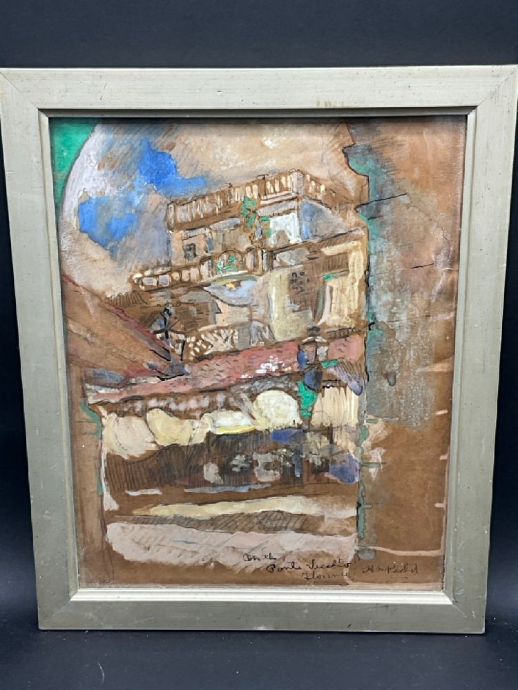 Hari (Harry) Matthew Kidd (American, 1899-1964) On the Ponte, Vecchio Florence (1 of 4)