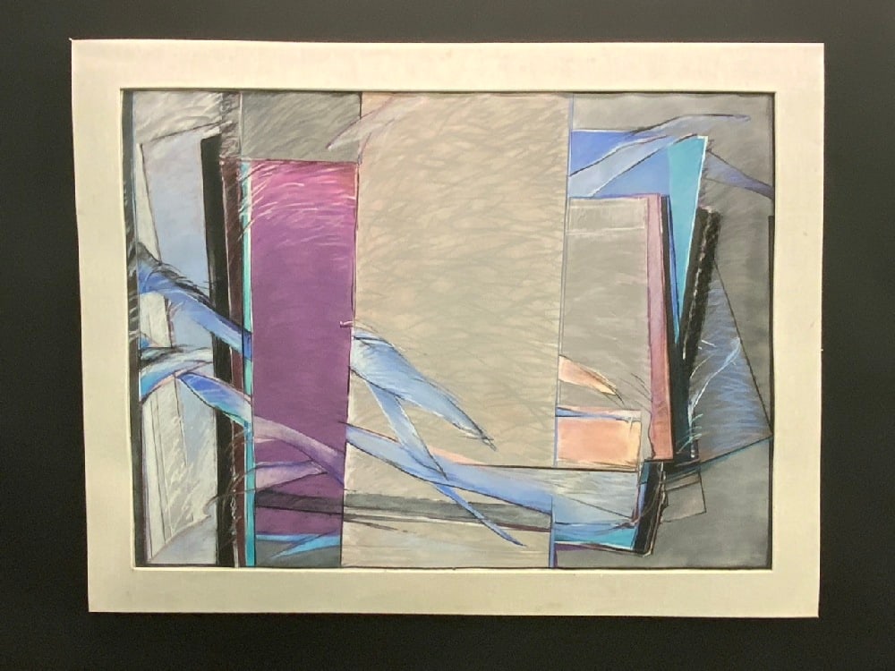 Illegibly Signed 1980s Pastel Abstract (1 of 5)