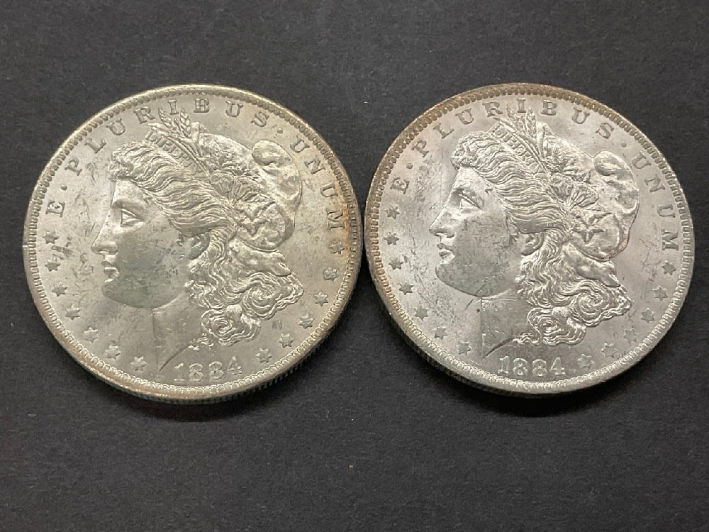 (2) 1884-O Morgan U.S. Silver Dollars: (2) 1884-O Morgan U.S. Silver Dollars.
