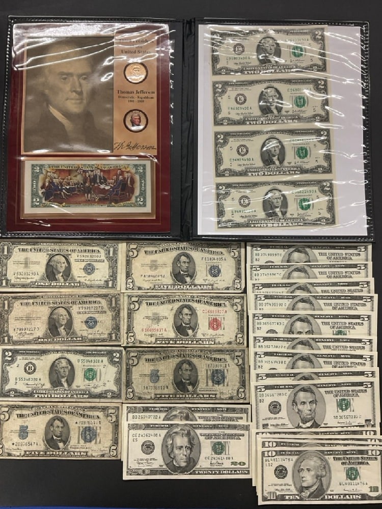 $163 Face Value FRN’s, Silver Certificates, Dollars (1 of 5)