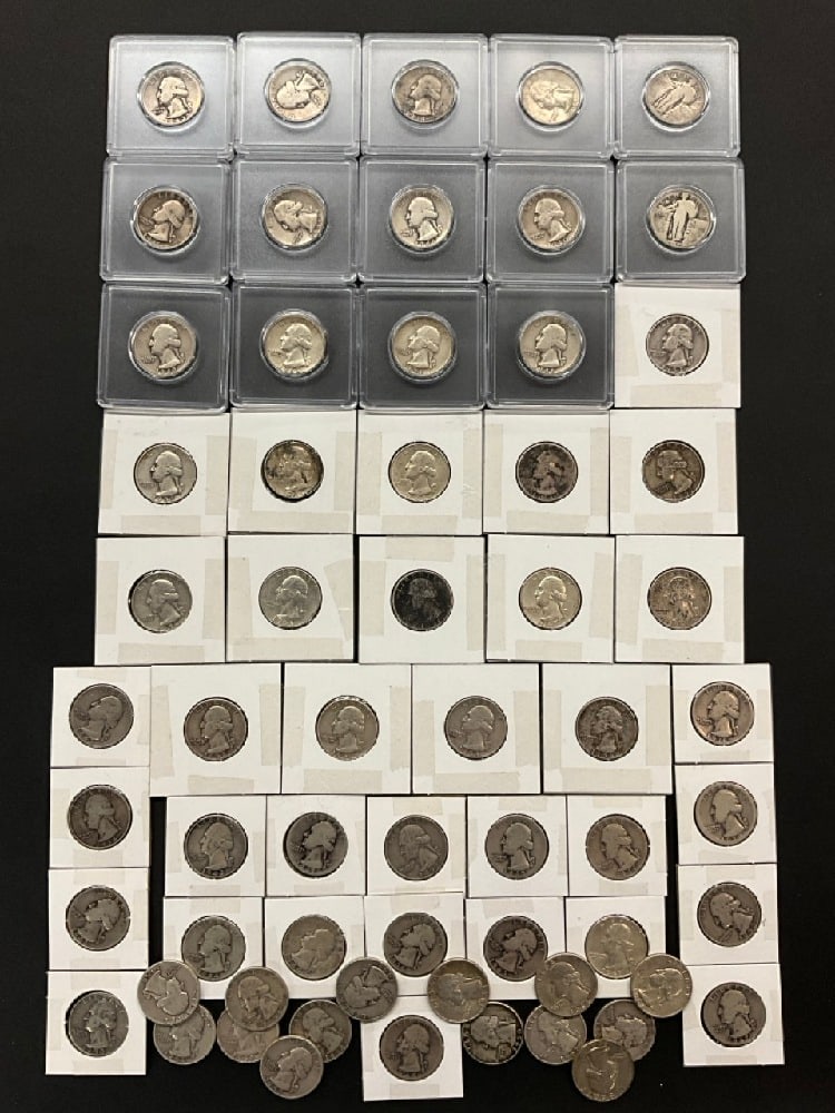 (62) 90% Silver US Quarter Dollars: (62) 90% Silver US Quarter Dollars.