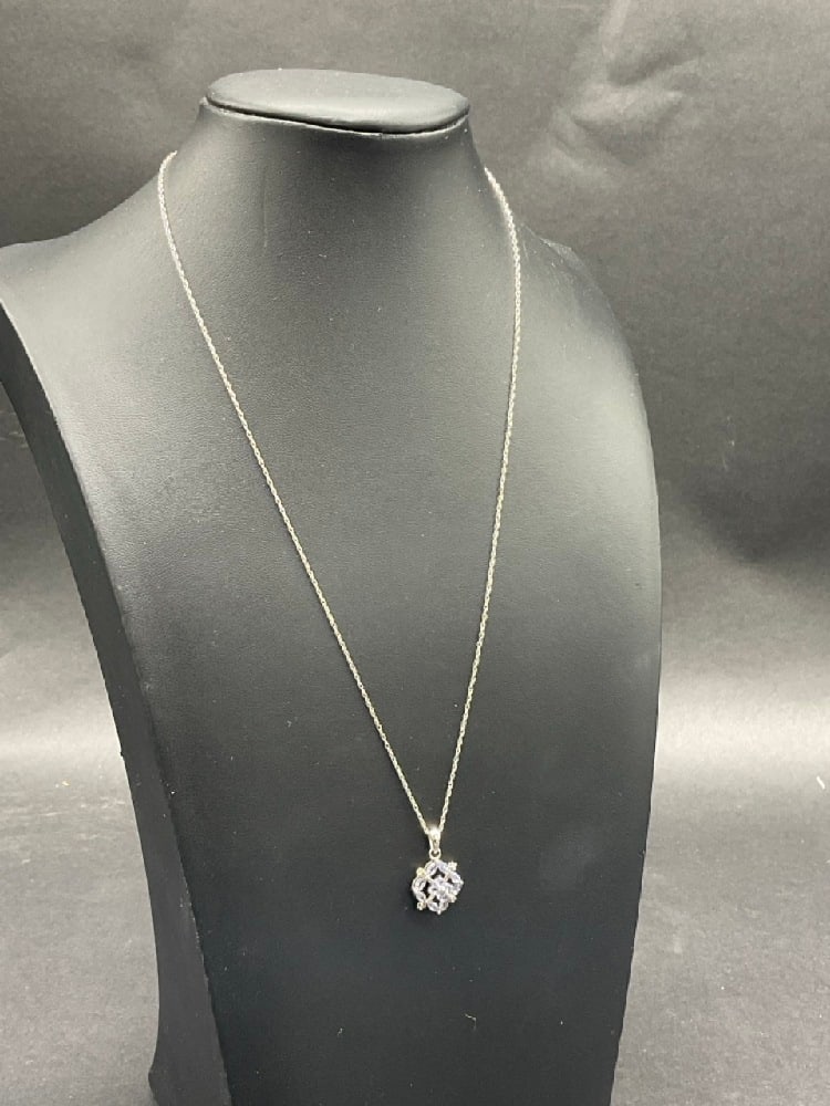 14K Yellow Gold 18" Necklace with Tanzanite Pendant: 14K Yellow Gold 18" Necklace with Tanzanite Pendant. Total weight: 2 grams.