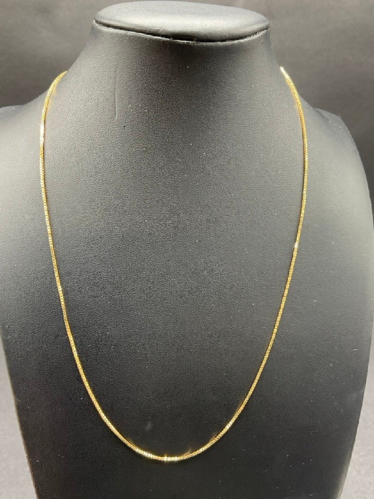 14K Yellow Gold 18" Box Link Chain Necklace (1 of 3)