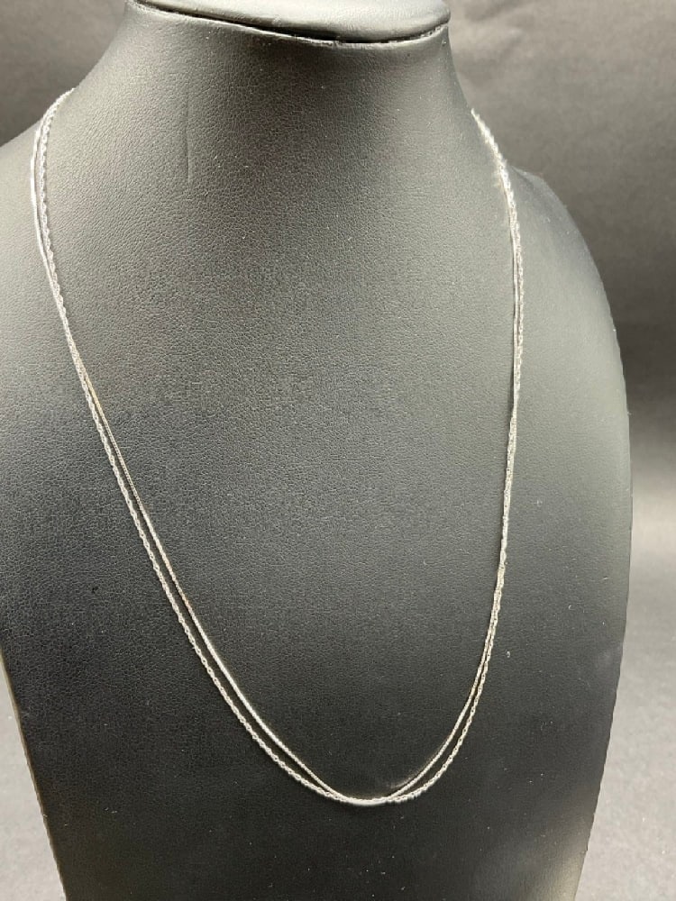 Two (2) 14K White Gold Dainty Style Necklaces (1 of 3)