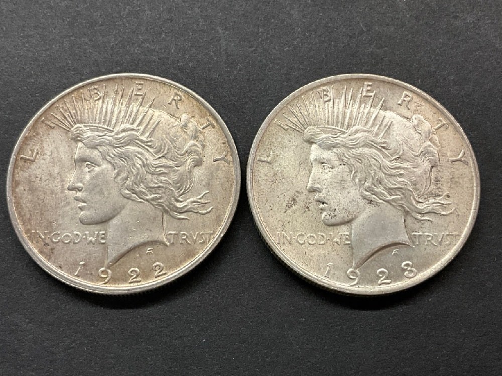 (2) U.S. Silver Peace Dollars