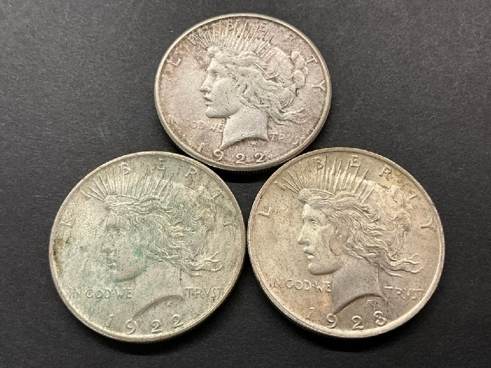 (3) U.S. Silver Peace Dollars: (3) U.S. Silver Peace Dollars.