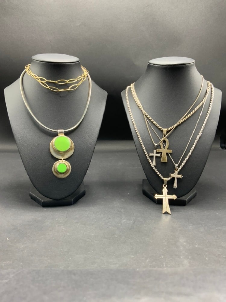 Sterling Necklace Lot w/ Pendants - 113.8g (1 of 5)