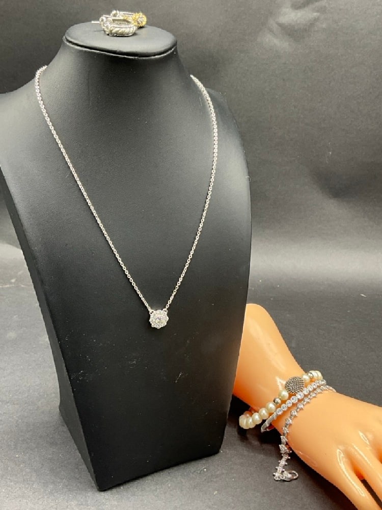 Michael Dobkins and Judith Ripka Jewelry Group: Compiled Sterling Silver Michael Dobkins and Judith Ripka Jewelry Group. As seen in photograph preview.