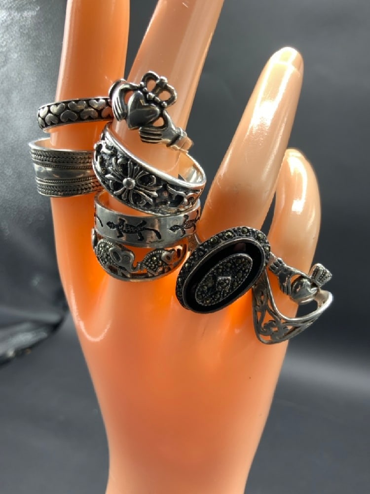 Nine (9) Sterling Silver Rings - 2